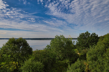 Blick auf den Raßnitzer See, ehmaliger Braunkohle Tagebau Merseburg Ost, Schkopau, Saalekreis, Sachsen Anhalt, Deutschland