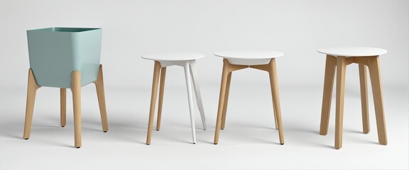 Isolated Collection of Various Eco-Friendly Waste Disposal Solutions on white Background