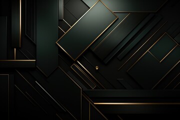Obraz premium Abstract geometric pattern with black and gold color.