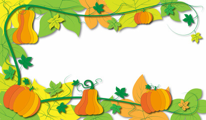 beautiful background with orange pumpkin, beautiful autumn background	