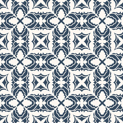 Black and white seamless pattern with arabesques  in a retro style. Vector illustration