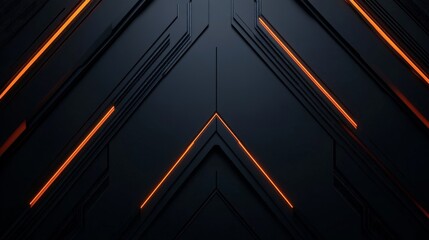Obraz premium A sleek, modern background featuring dark textures with glowing orange lines, ideal for tech-related designs.