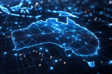 Digital map of australia network connectivity created with generative ai