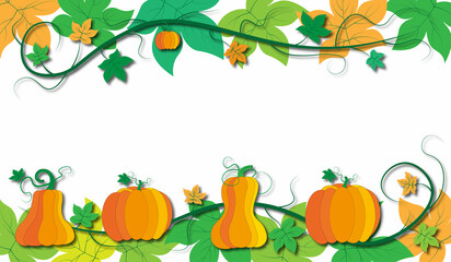 beautiful background with orange pumpkin, beautiful autumn background	