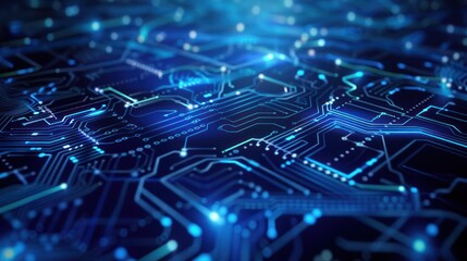 Fototapeta premium Abstract Circuit Board - Blue Light Network