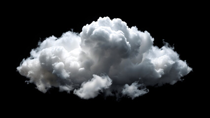 White cloud on black background