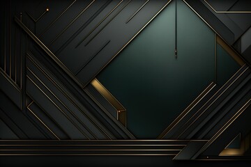 Obraz premium Abstract geometric pattern with black and gold elements.