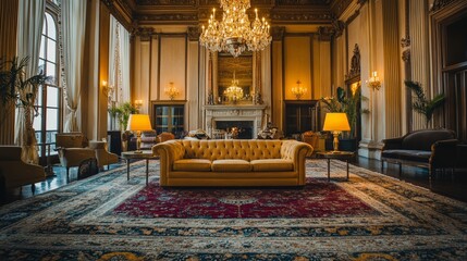 luxury classic mansion drawing room