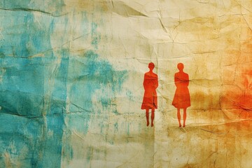 friends on paper texture, Generative AI