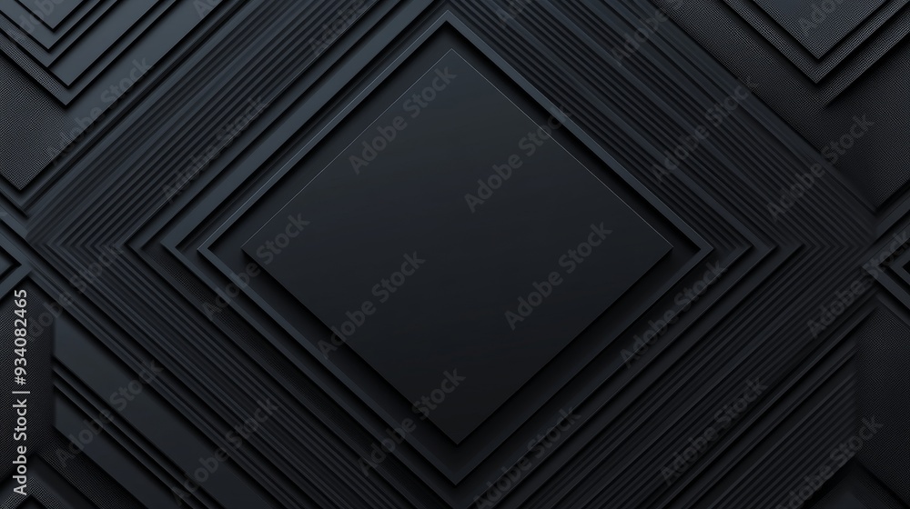 Poster a textured black background featuring layered geometric shapes, creating a modern and minimalistic d