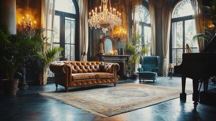luxury classic mansion drawing room