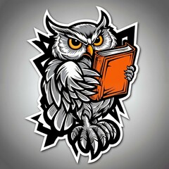 Obraz premium owl on a branch with a books