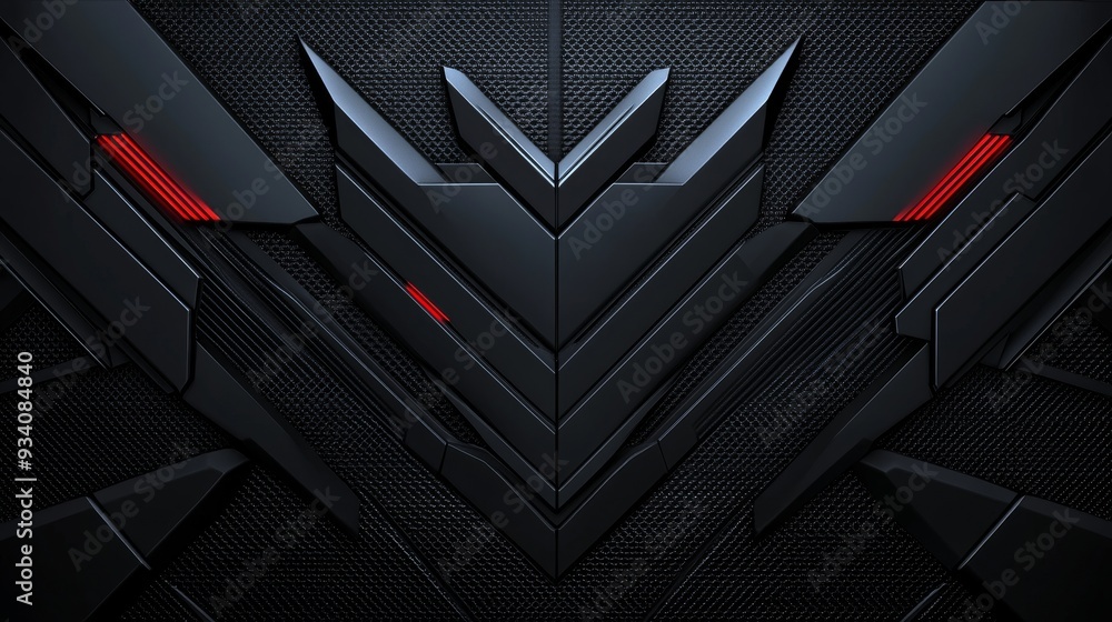 Poster a sleek, modern graphic design featuring angular shapes and a dark color scheme, ideal for tech-rela