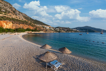Kalkan Town beach view in Turkey