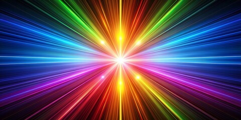 Obraz premium Radiant Rainbow Explosion, abstract art, digital art, colorful, light , energy
