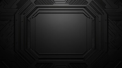 A sleek, modern black background with geometric patterns, suitable for digital designs or presentations.