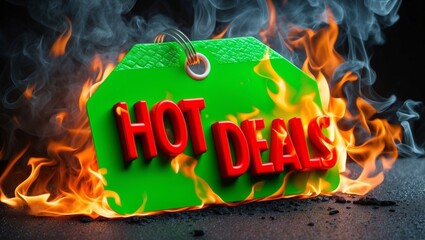 Green hot deals sign engulfed in flames