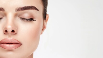 Close-up Portrait of a Woman's Face with Eyes Closed