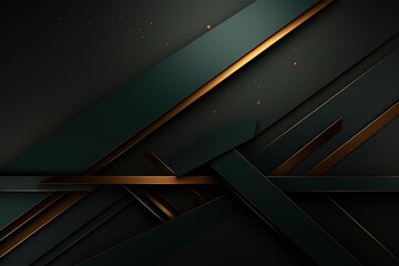 Obraz premium Abstract geometric pattern with black and gold stripes.