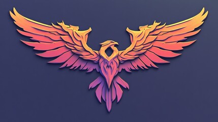 Obraz premium A stylized graphic representation of a phoenix with vibrant colors, symbolizing rebirth and resilience.