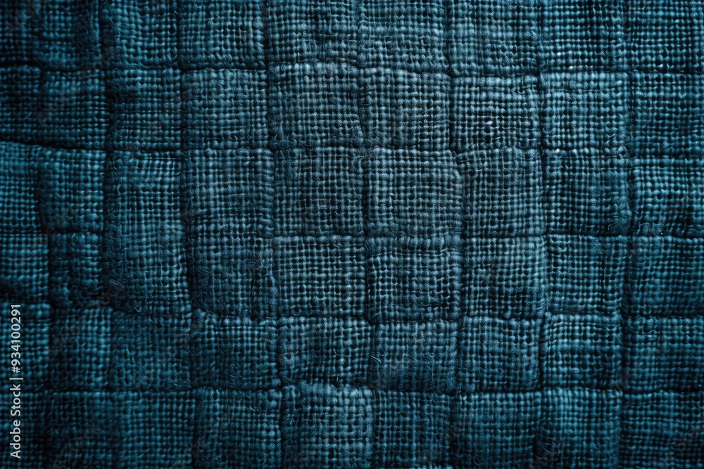 Poster close up of knitted blanket, fabric texture with knitted or woven patterns