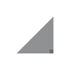 Right angle triangle shape in geometry.