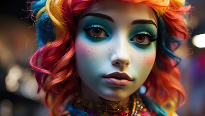 Naklejka premium A colorful adult female puppet.