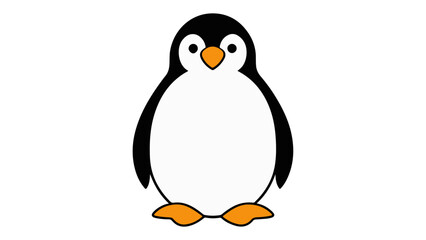 big penguin vector illustration on a white background