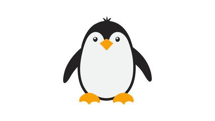 fat penguin vector illustration on a white background