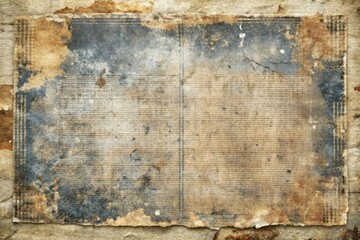 Fototapeta premium A weathered, vintage paper texture with frayed edges and faded marks.