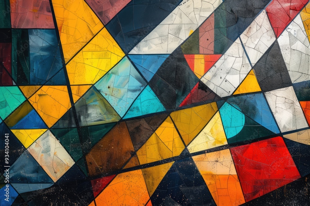 Aufkleber an abstract pattern with geometric shapes overlapping