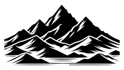 Mountain silhouette vector illustration.