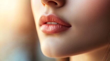 Obraz premium A woman's face with a red lip