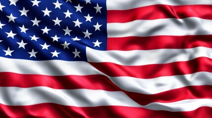 Crisp American flag with wind blowing