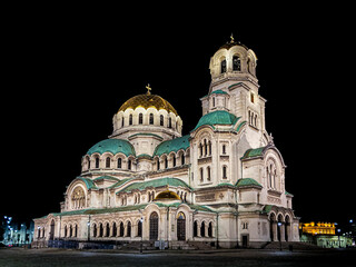Sofia , Bulgaria. Alexander Nevsky Memorial Church at night