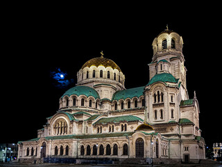 Sofia , Bulgaria. Alexander Nevsky Memorial Church at night