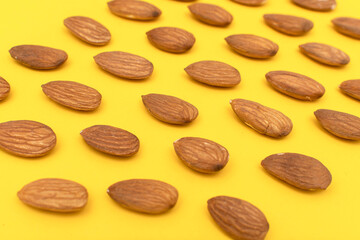 Top view of almond nuts	