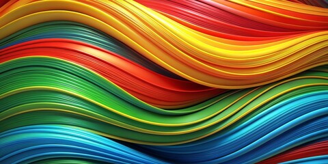 Abstract Colorful Waves, 3D Illustration, Flowing Lines, Gradient, Abstract Background, abstract, waves