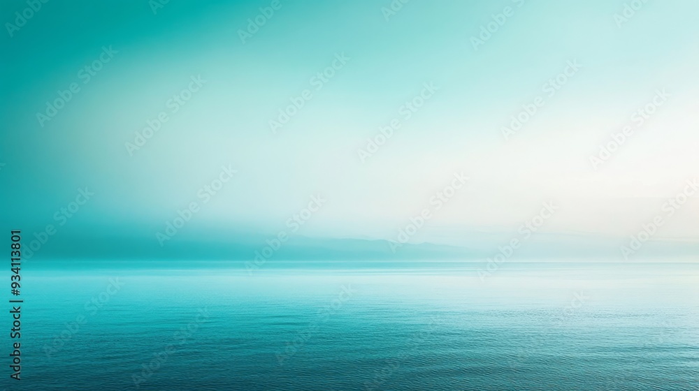 Aufkleber gentle gradient background blending from soft blue to teal, evoking a tranquil and calming atmospher