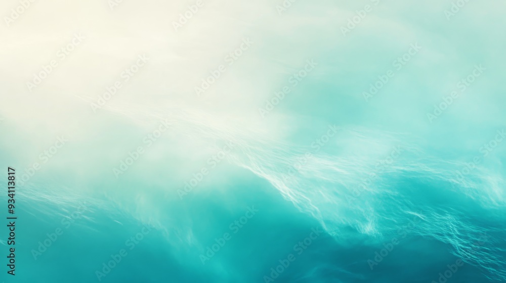 Poster gentle gradient background blending from soft blue to teal, evoking a tranquil and calming atmospher