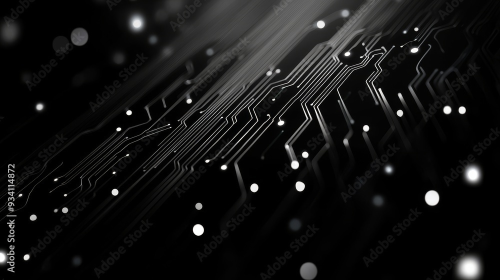 Aufkleber abstract technology background with circuit board and glowing lights - a close-up of a circuit board
