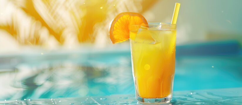 Summer Season Drink Concept Orange Crush Glass With Orange Juice
