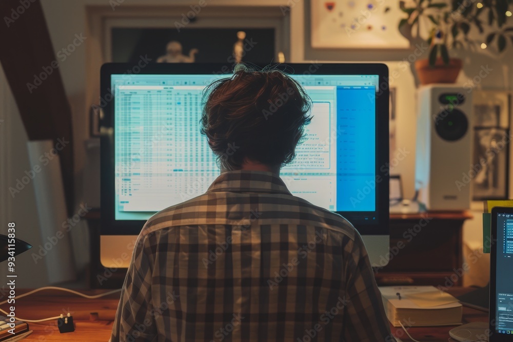 Leinwandbilder man sitting at desk in front of computer, usability test reveals unexpected insights