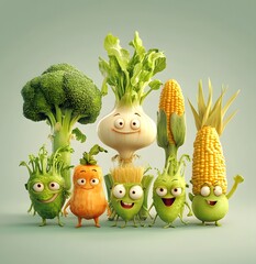 Nature concept with fresh vegetables on green background