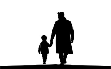 father with child silhouette

