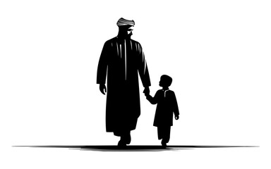 father with child silhouette


