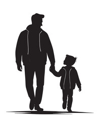 father with child silhouette

