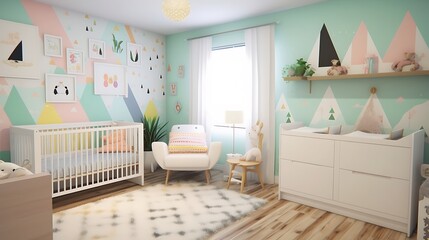 A modern nursery with playful yet functional design elements
