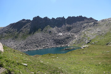 lake and mountains