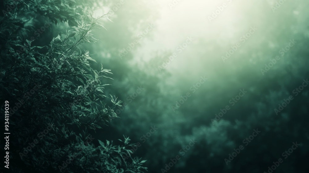 Poster serene gradient background fading from light green to dark forest green, ideal for a nature-inspired